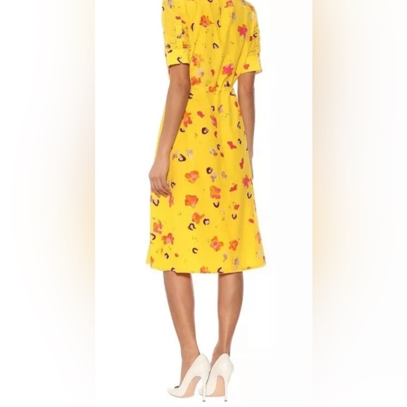 Altuzarra Vittoria Dress  Floral Button Down Drawstring Waist Short Sleeve US 10 - Picture 2 of 9